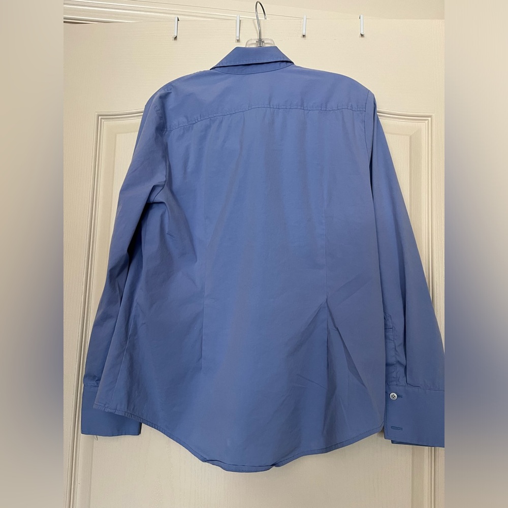 Holt Renfrew Cotton blend Button Up Blouse Quiet Luxury Old Money Top Large - Picture 3 of 9
